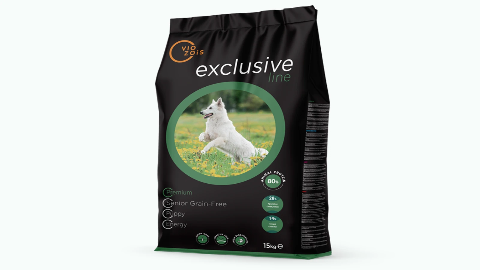 Viozois Exclusive Line Premium 15kg Ξηρά Τροφή χωρίς Σιτηρά για Ενήλικους Σκύλους με Κοτόπουλο