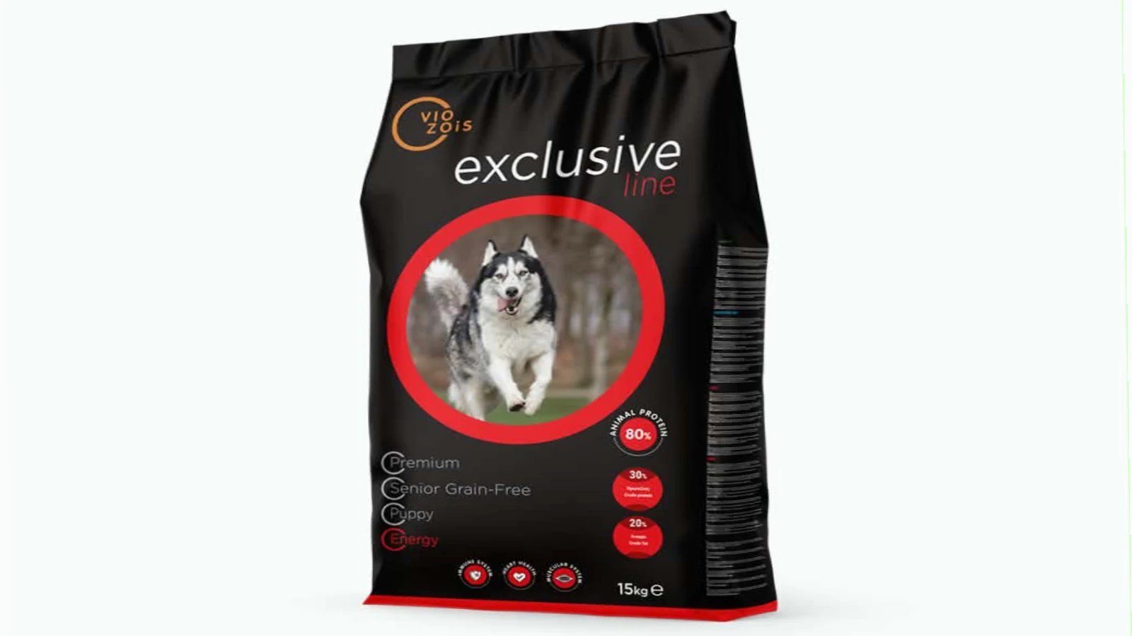 Viozois Exclusive Line Energy 15kg Ξηρά Τροφή για Κουτάβια με Κοτόπουλο, Κρέας, Ψάρια, Συκώτι και Ρύζι