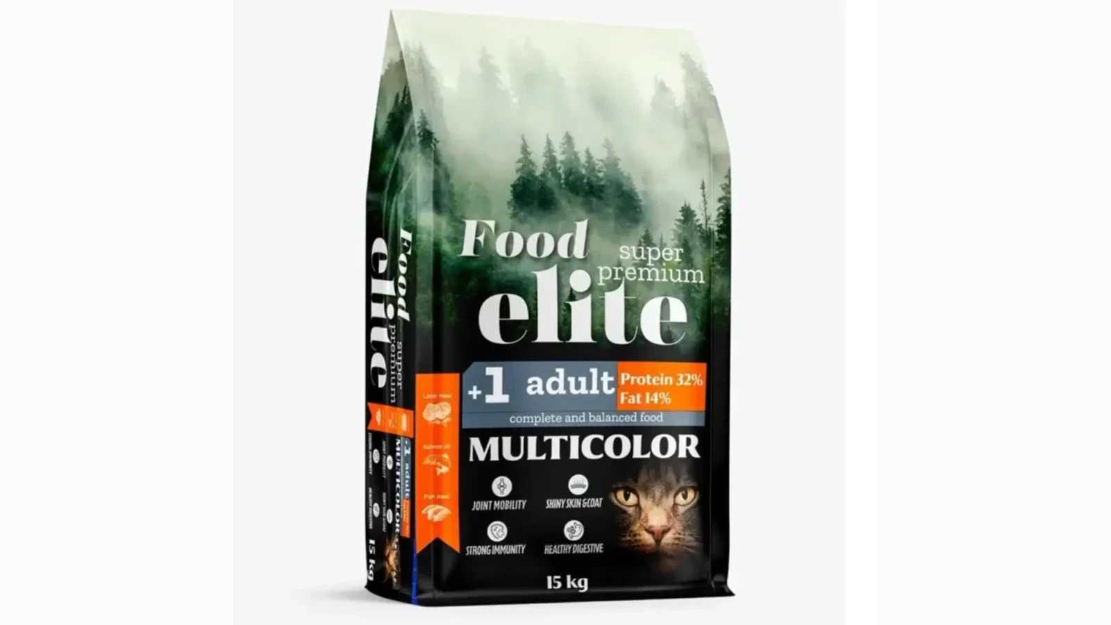 Food Elite Super Premium Multicolor Ξηρά Τροφή για Ενήλικες Γάτες με Αρνί, Κοτόπουλο και Σολομό 15kg