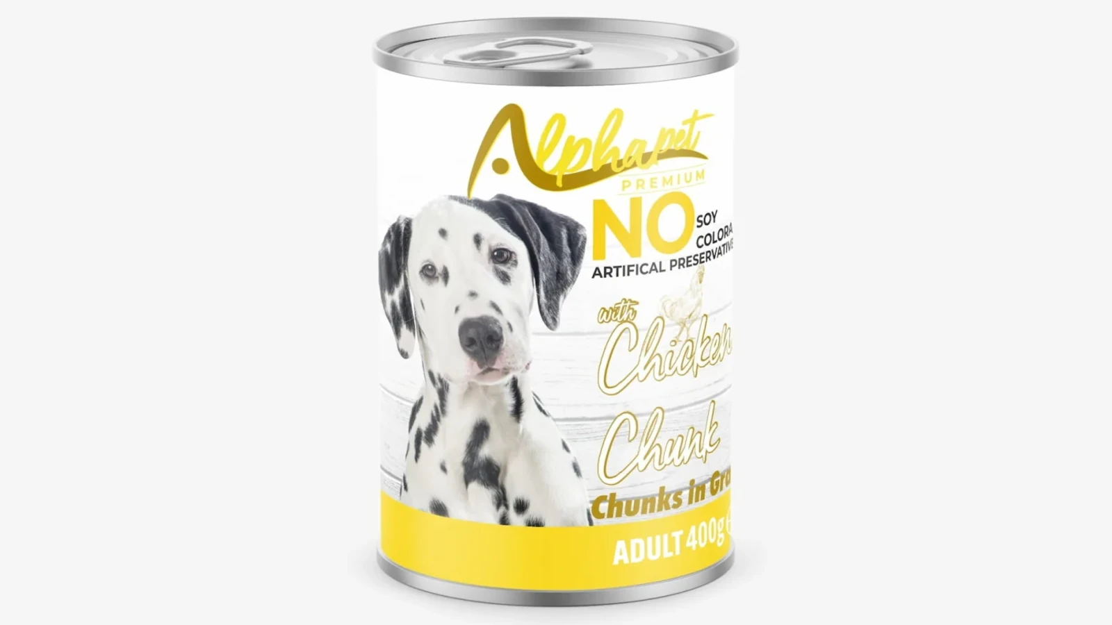 Alphapet Premium Κονσέρβα 400g για Ενήλικους Σκύλους με Κοτόπουλο σε Σάλτσα (Chunks in Gravy)