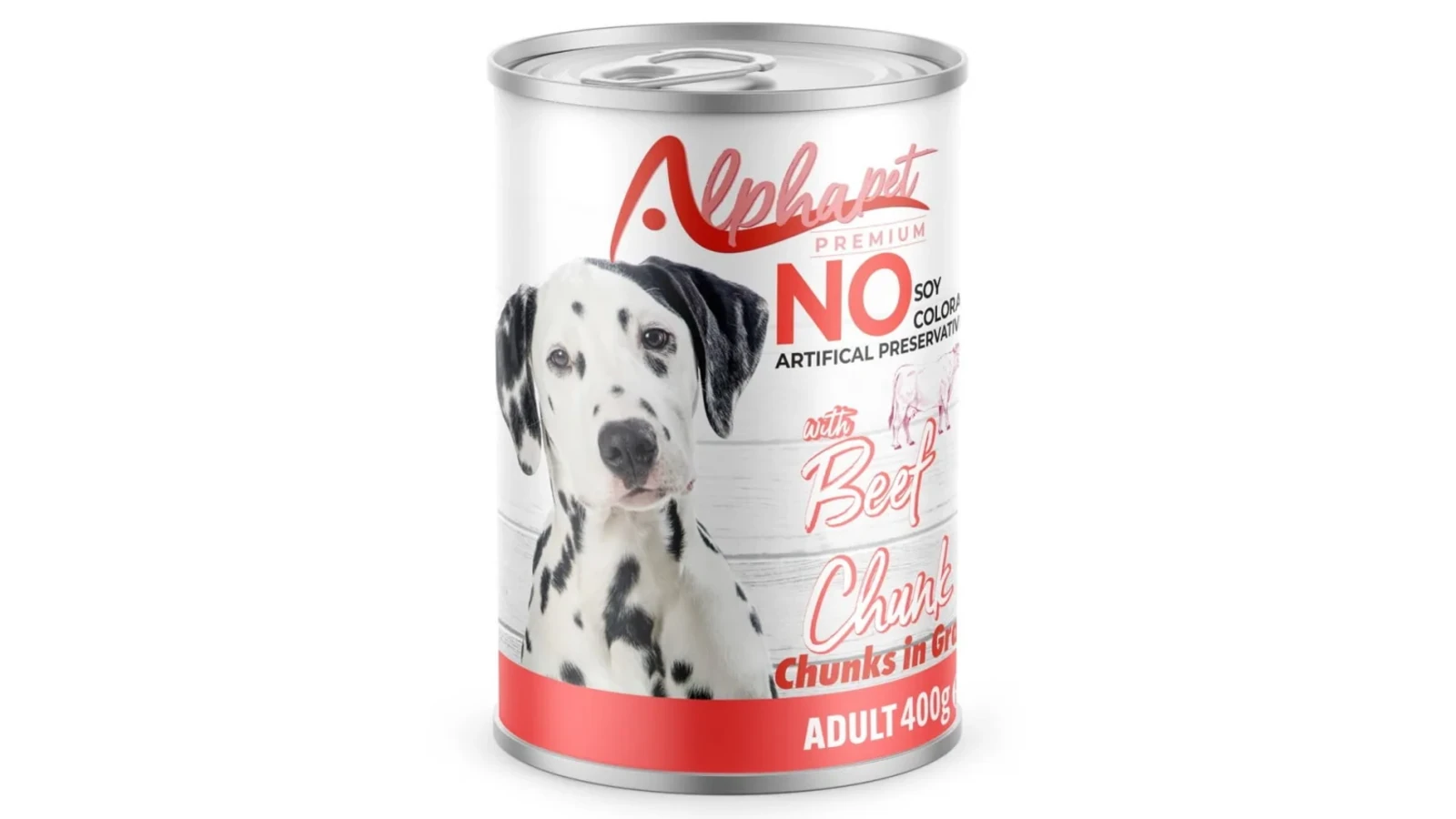 Alphapet Premium Κονσέρβα 400g για Ενήλικους Σκύλους με Μοσχάρι σε Σάλτσα (Chunks in Gravy)