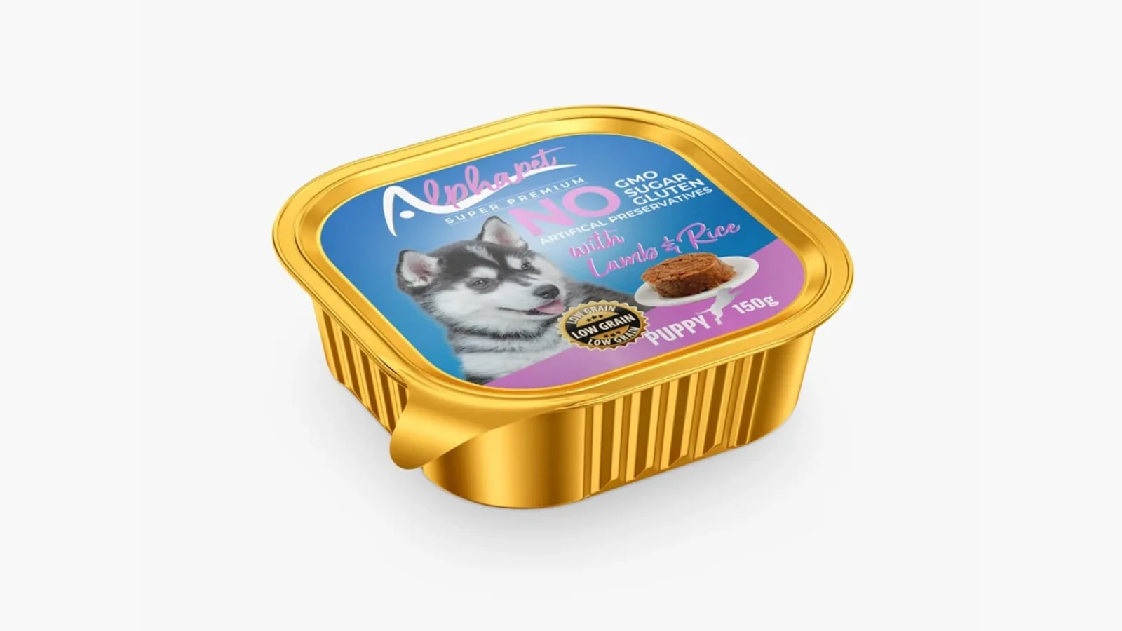 Alphapet Super Premium Πατέ 100gr για Κουτάβια με Αρνί και Ρύζι σε Τασάκι