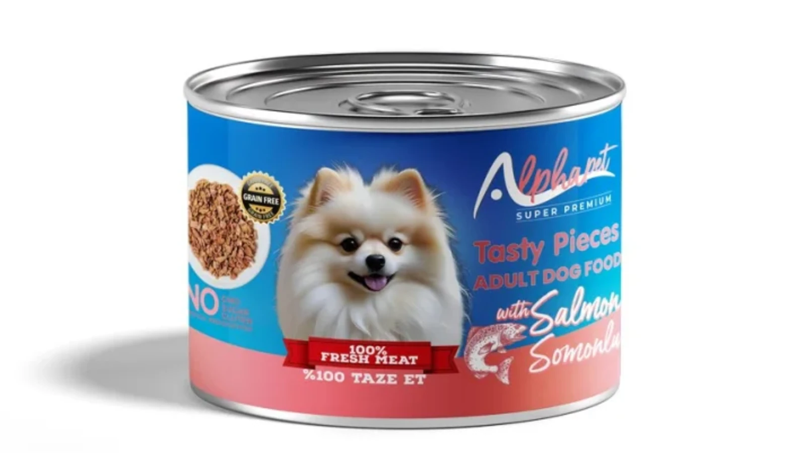 Alphapet Super Premium Κονσέρβα 200gr για Ενήλικους Σκύλους Κομμάτια Σολομού σε Σάλτσα