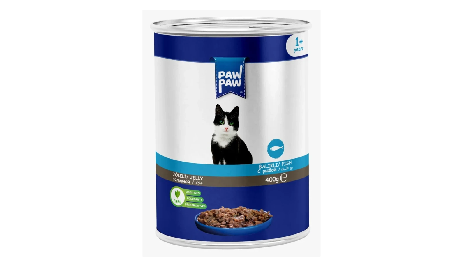 PawPaw Low Grain Υγρή Τροφή για Ενήλικες Γάτες με Ψάρι 400g