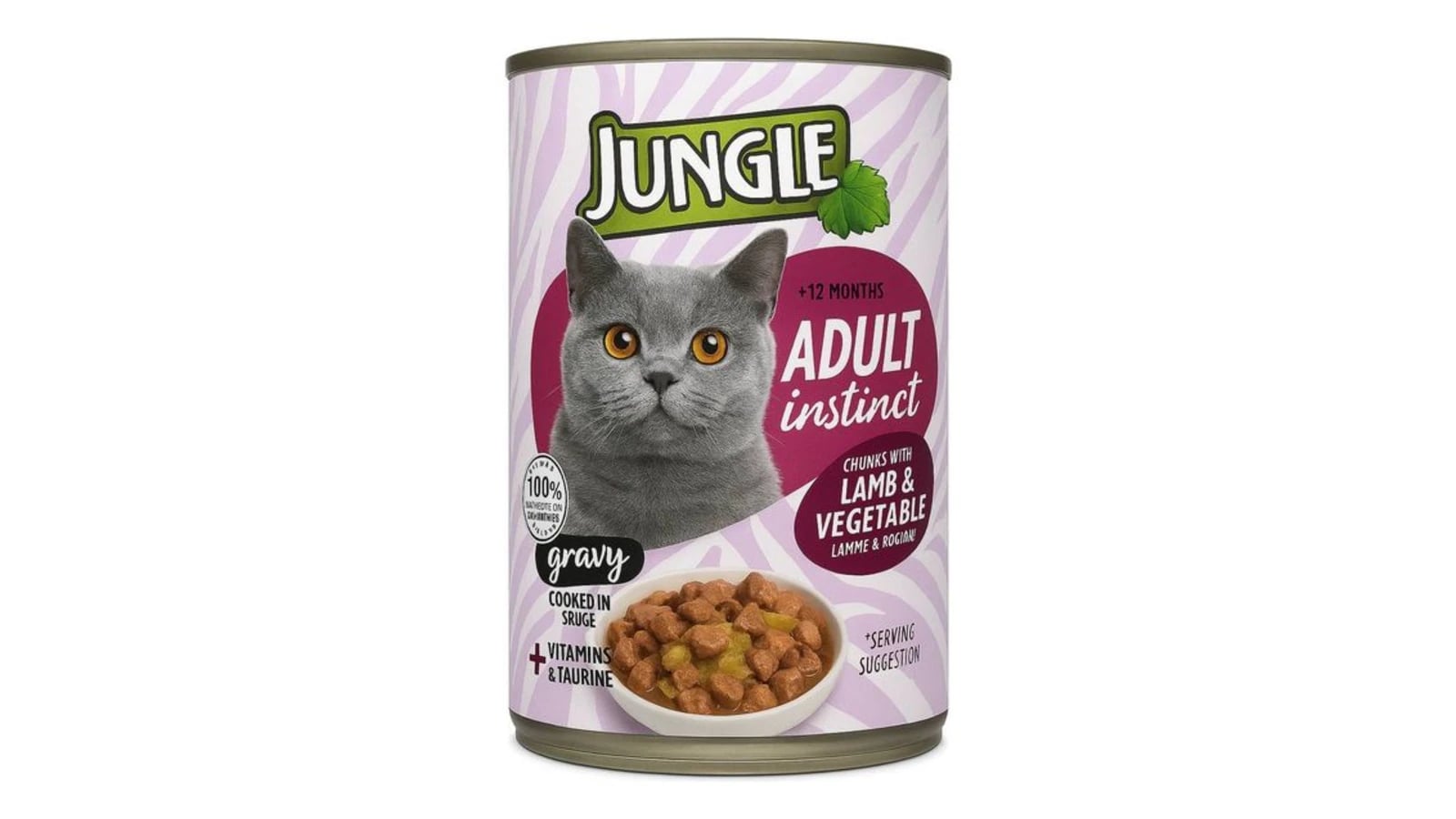 Jungle Adult Cat Food Lamb & Vegetables in Gravy 415g