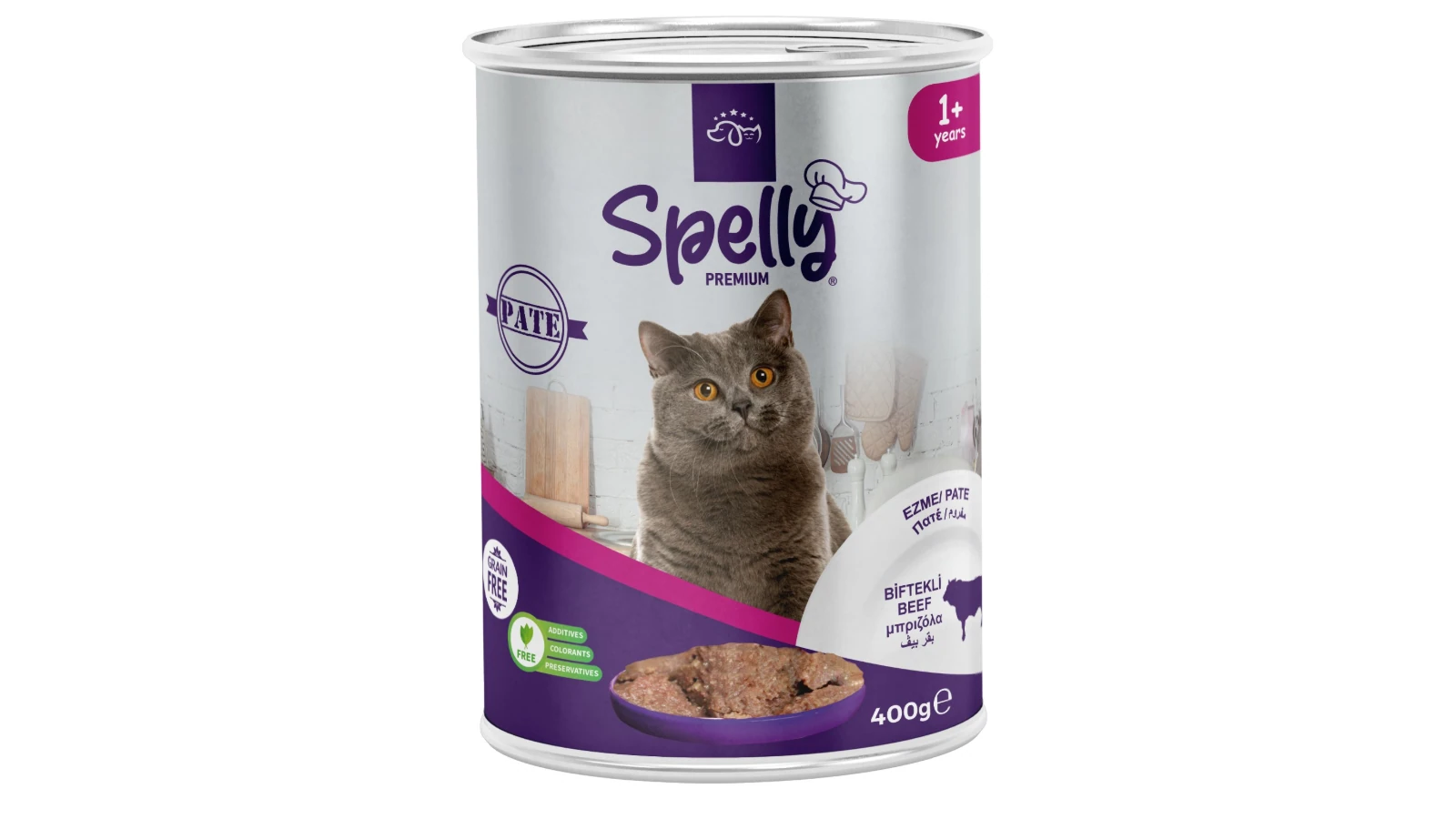 Spelly Premium Πατέ Μοσχάρι για Ενήλικες Γάτες 400g