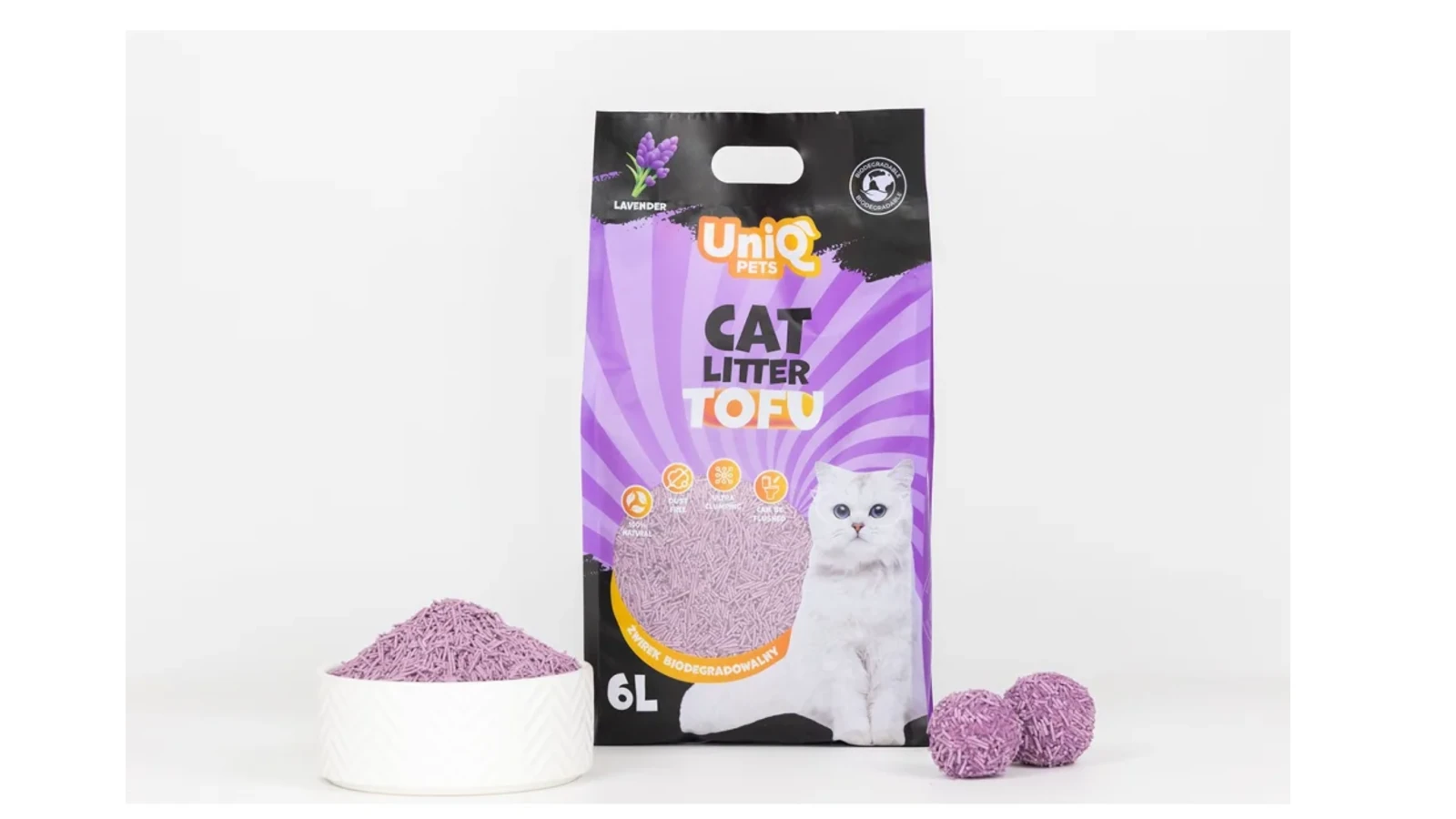 Uniq Βιοδιασπώμενο τόφου 6Lt Άμμος Γάτας LAVENDER
