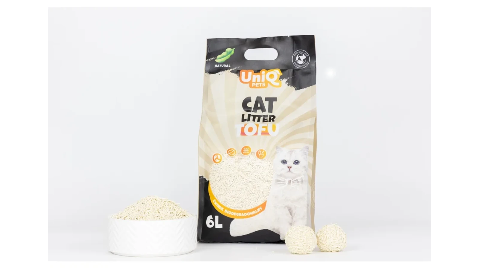 Uniq Βιοδιασπώμενο τόφου 6Lt Άμμος Γάτας Natural