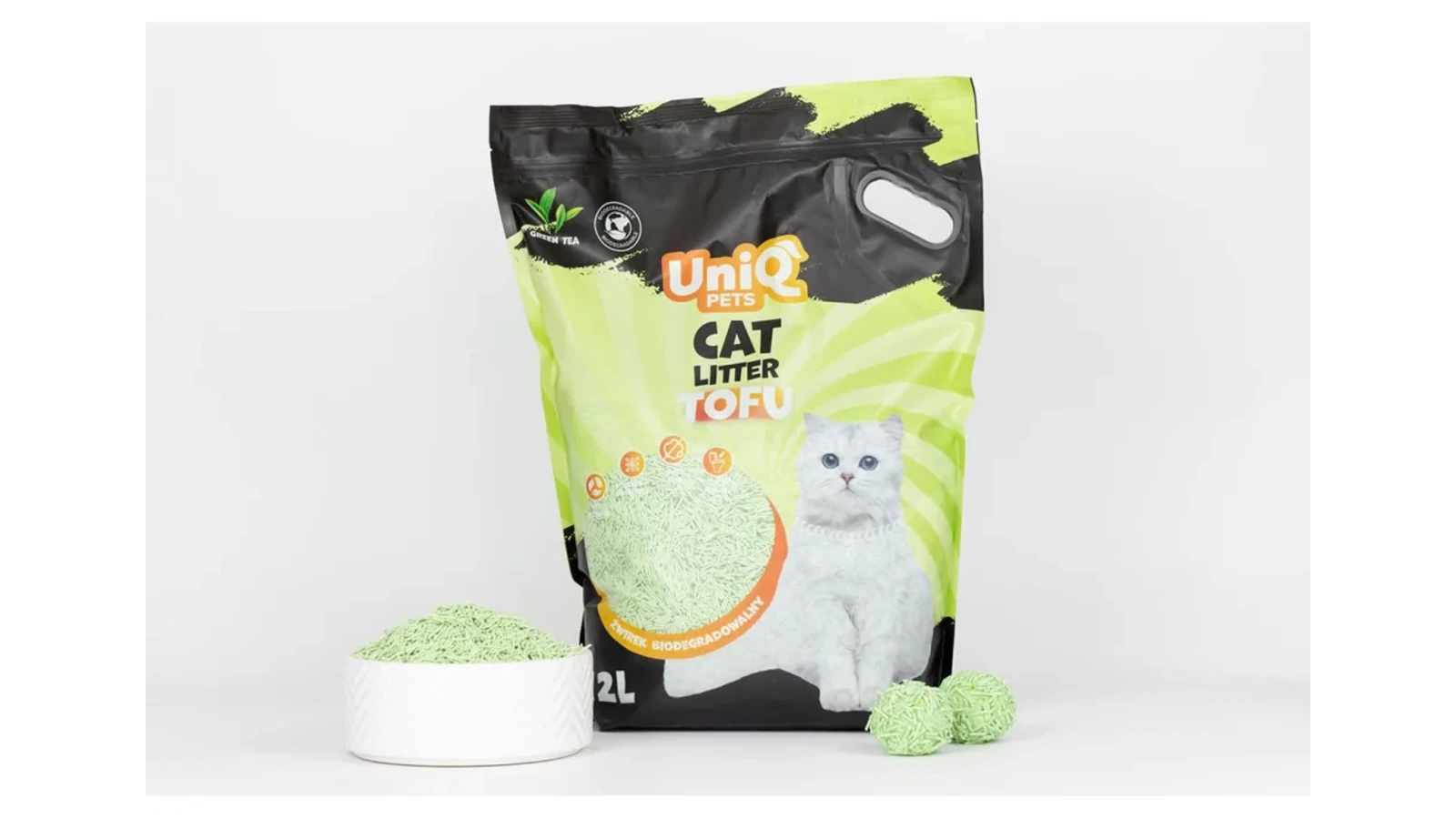 Uniq Βιοδιασπώμενο τόφου 12Lt Άμμος Γάτας GREEN TEA